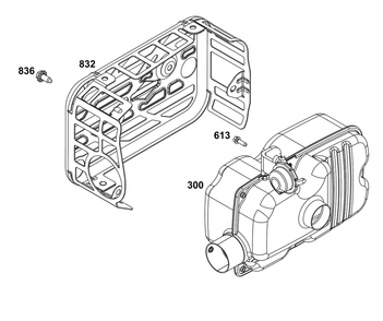 Exhaust Group Diagram and Parts List for 125P05-0072-H5  Briggs and Stratton Engine